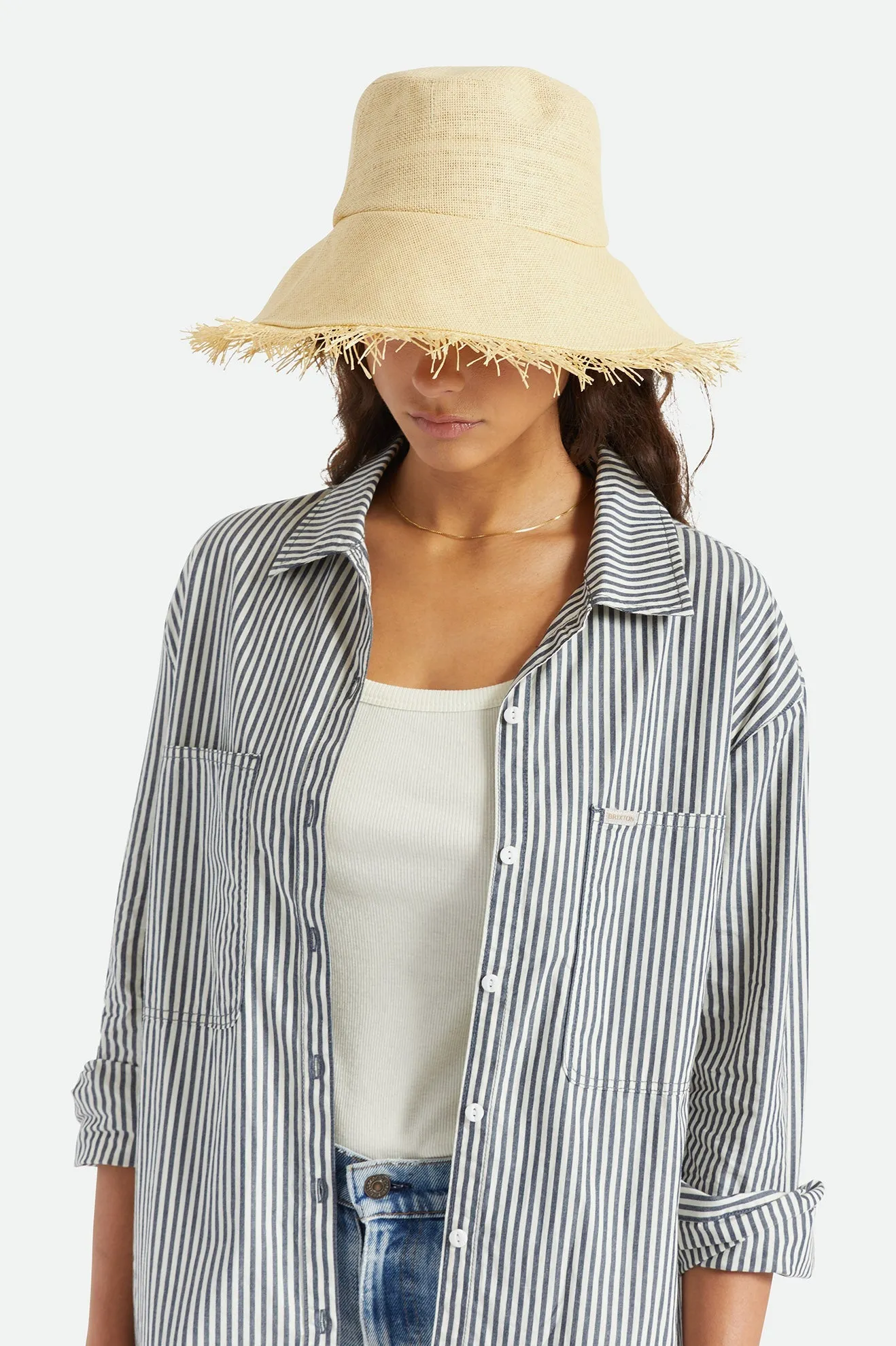 Alice Straw Bucket Hat - Tan