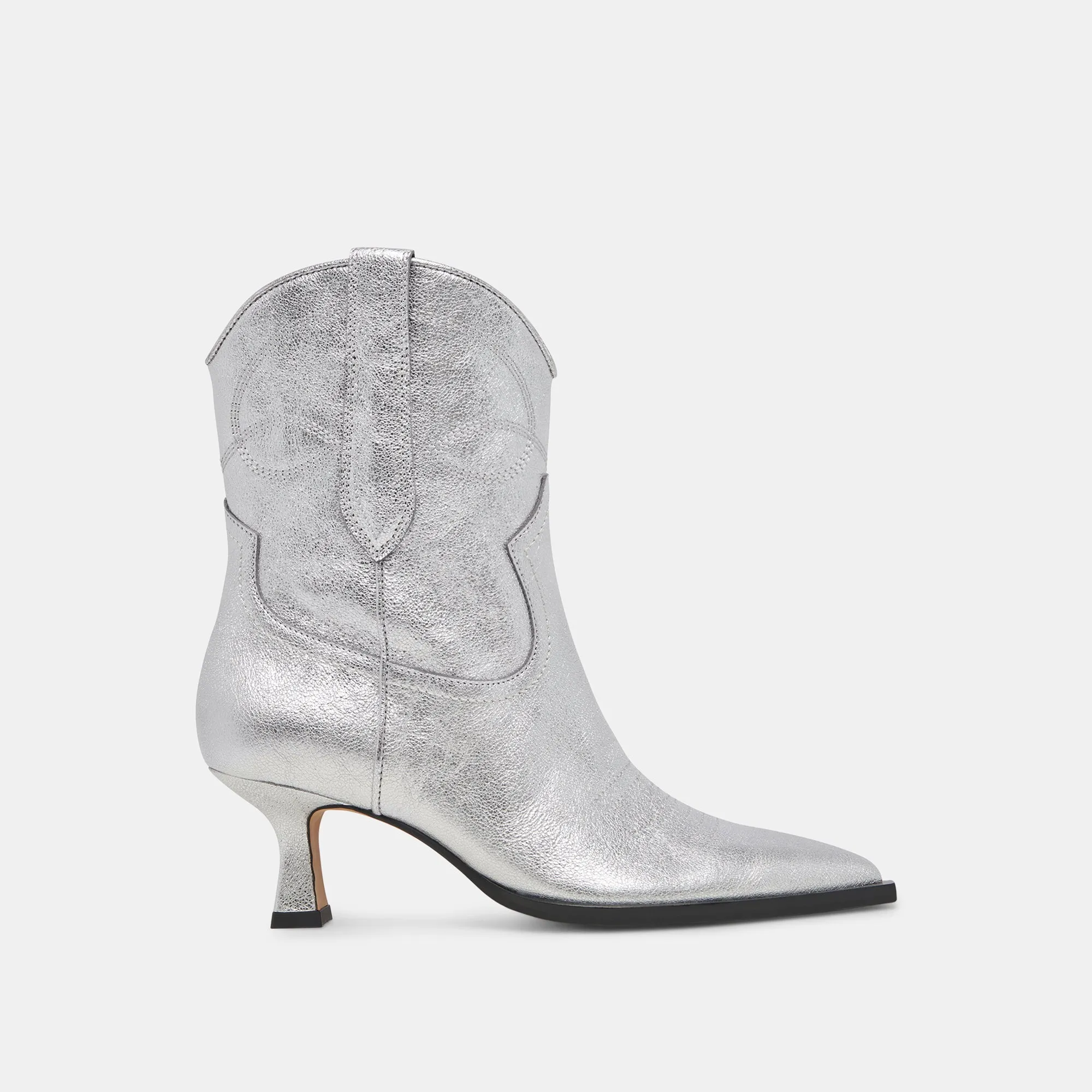 ANGEL BOOTIES SILVER METALLIC LEATHER