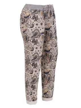 Anne   Kate Italian Paisley Beige Pants 14-18