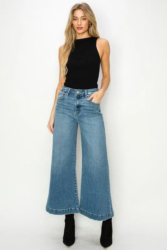 Artemis Vintage High Rise Crop Palazzo Jeans