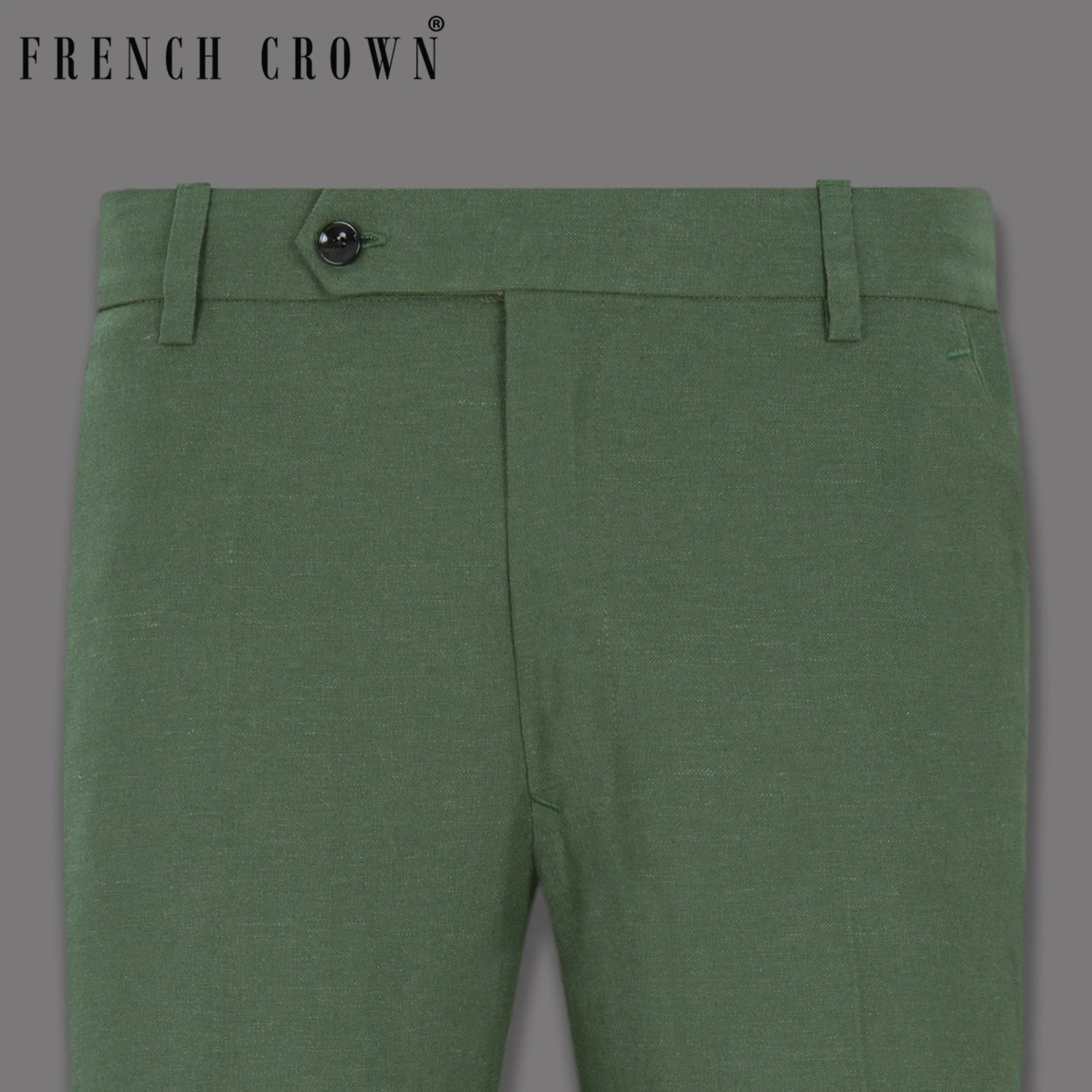 Asparagus Green Luxurious Linen Pant