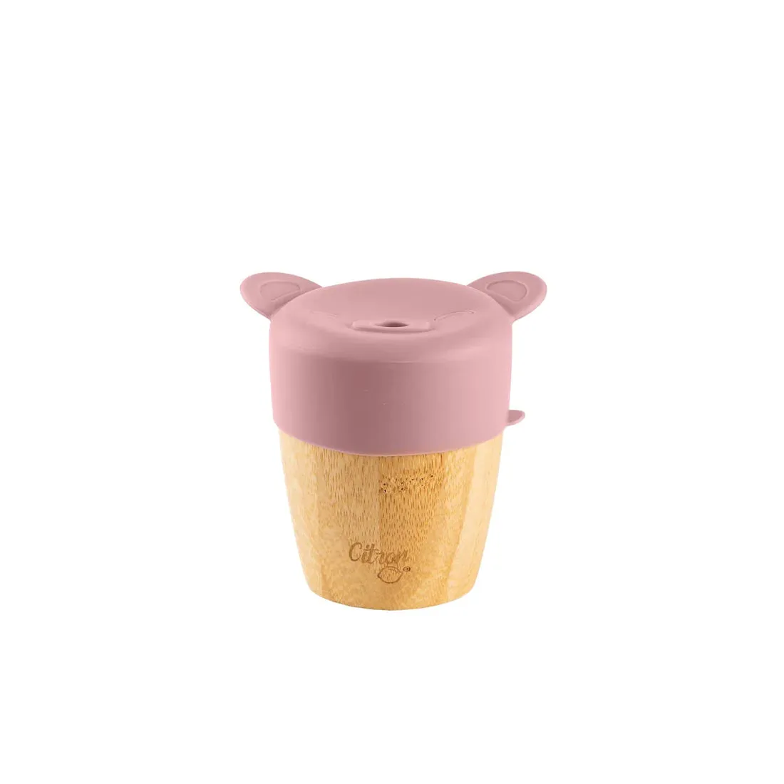 Bamboo Cup with lid and straw - Blush Pink