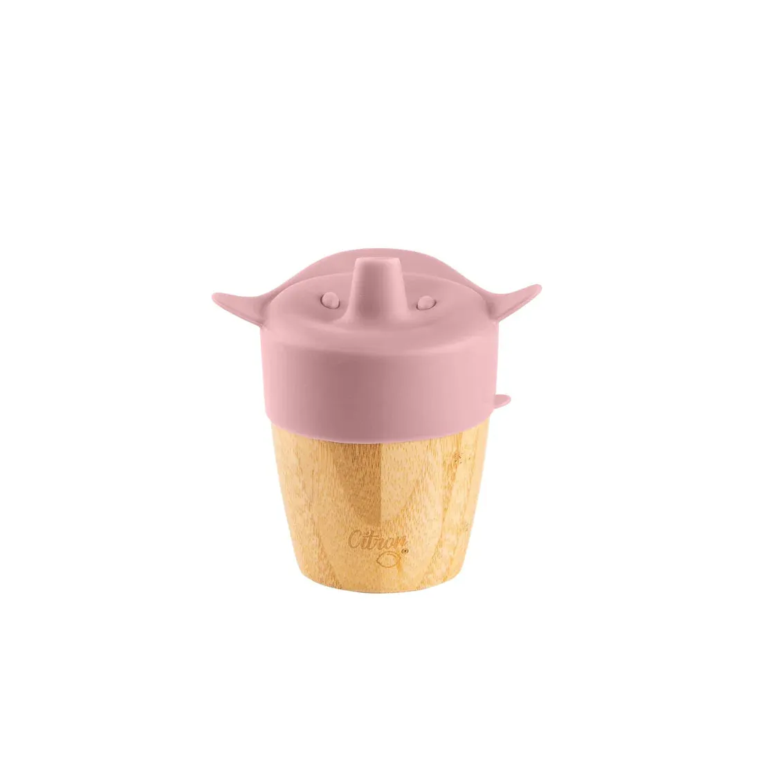 Bamboo Cup with lid and straw - Blush Pink