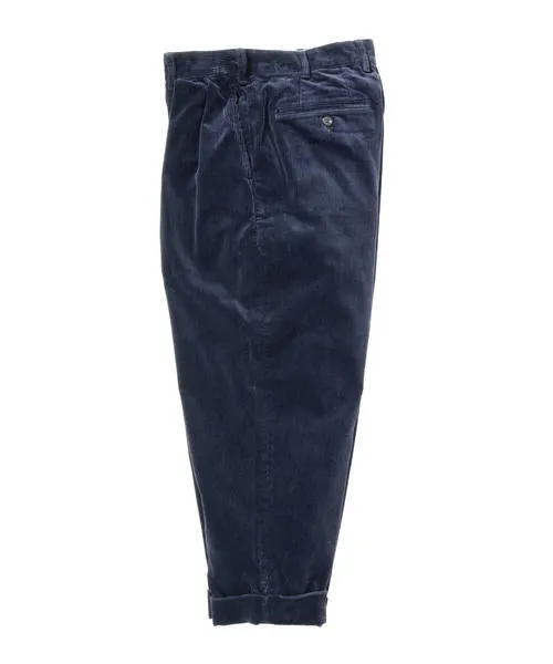 BEAMS PLUS 2Pleats Corduroy Pants Navy