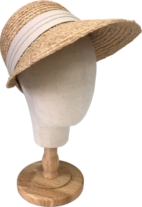 Beige Straw Sun Hat One Size