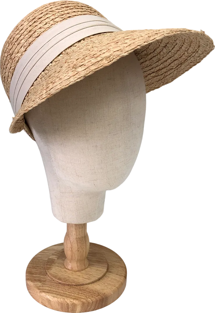 Beige Straw Sun Hat One Size