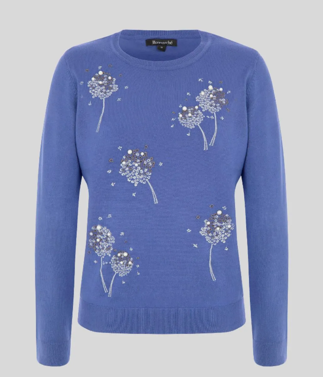 Blue Diamante Dandelion Jumper