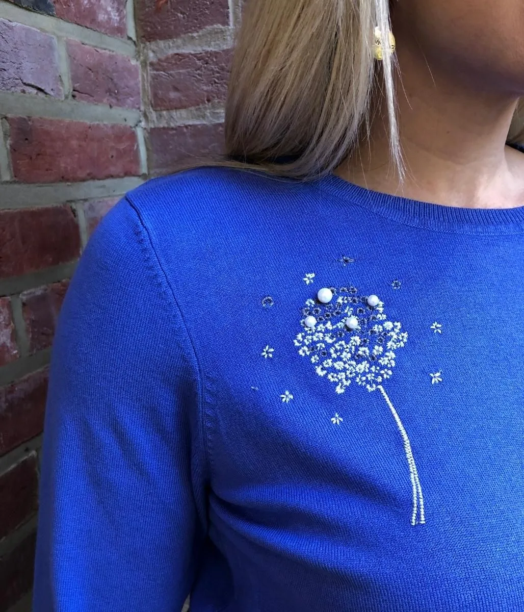 Blue Diamante Dandelion Jumper