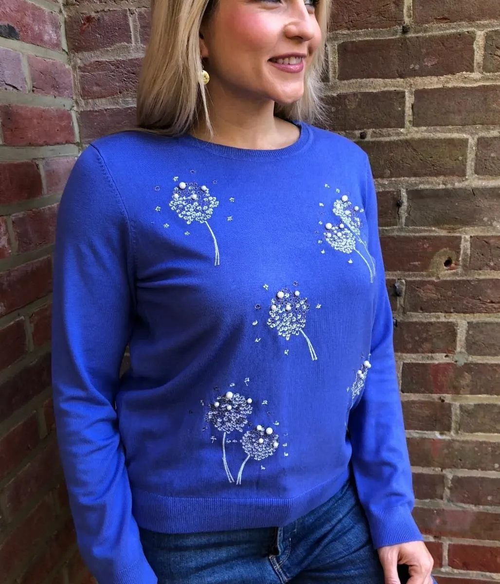 Blue Diamante Dandelion Jumper