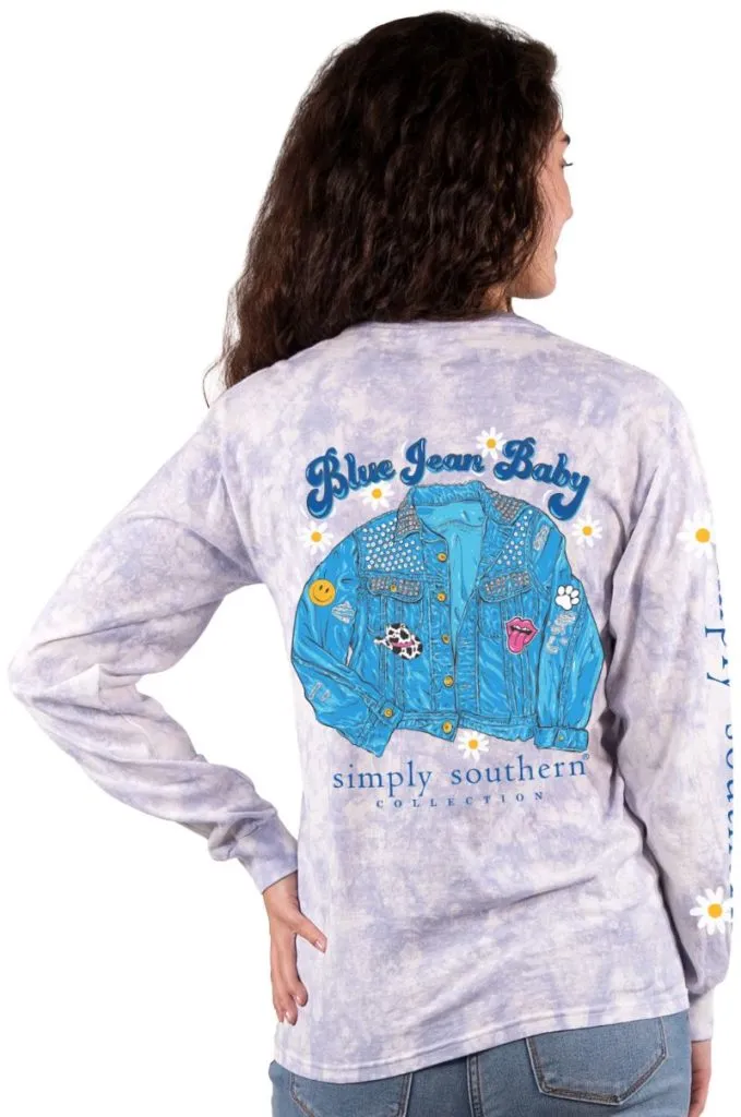 'Blue Jean Baby' Tie Dye Long Sleeve Tee by Simply Southern