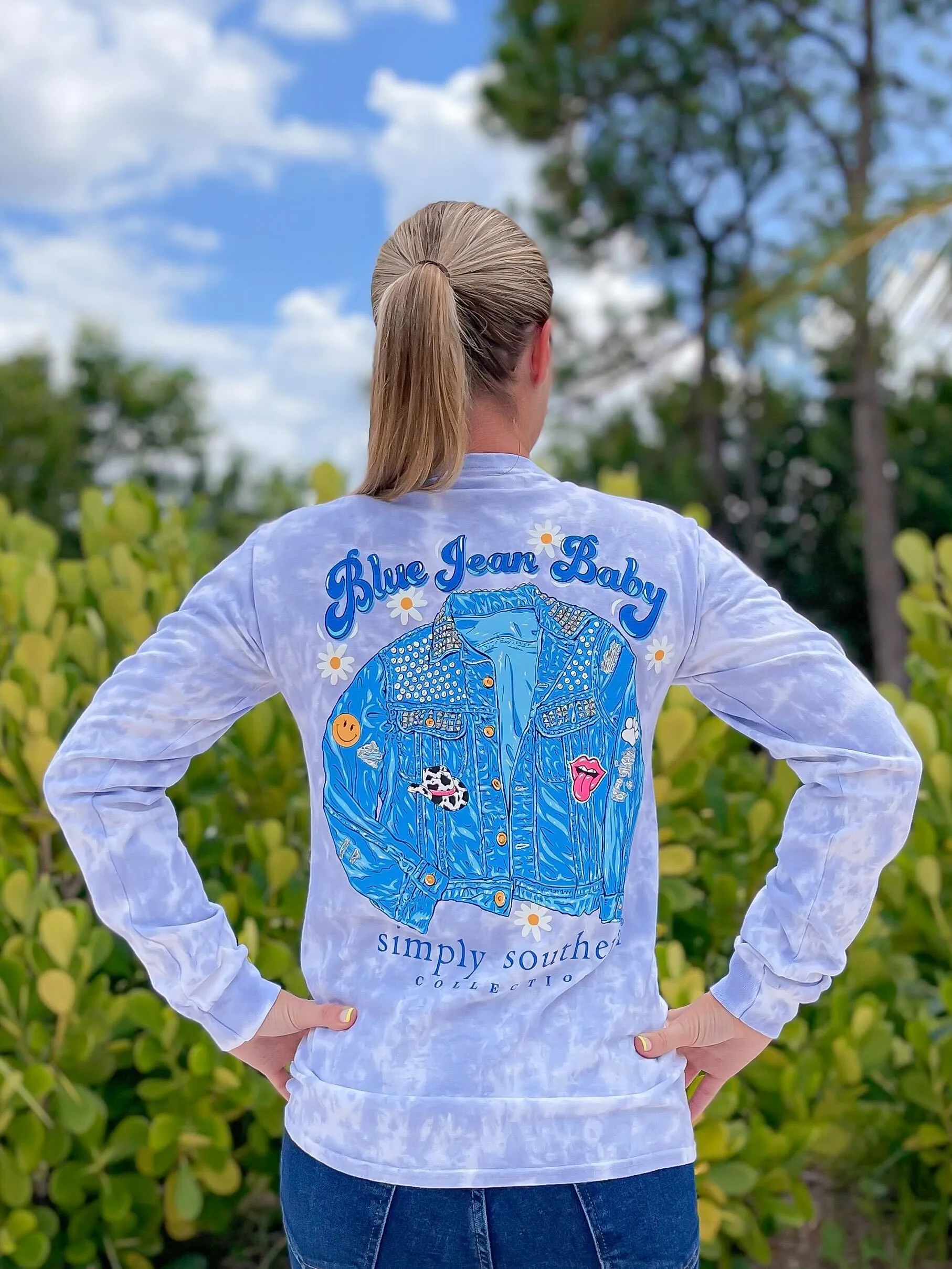 'Blue Jean Baby' Tie Dye Long Sleeve Tee by Simply Southern