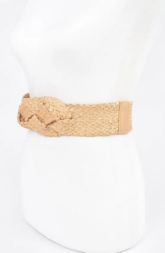 Braided Straw Elastic Belt