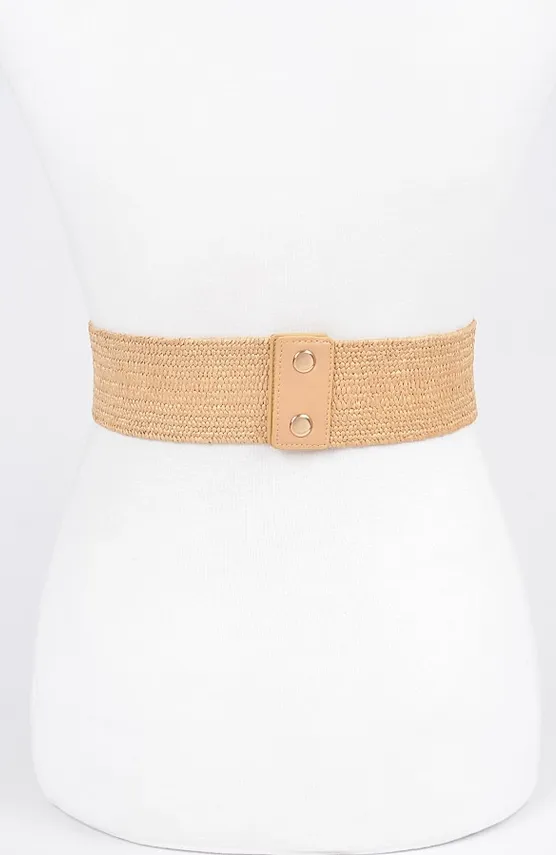 Braided Straw Elastic Belt