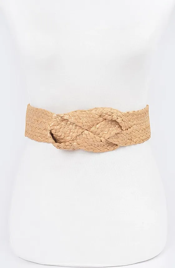 Braided Straw Elastic Belt