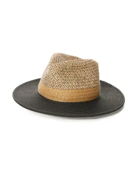 Braided Straw Hat Black/Natural