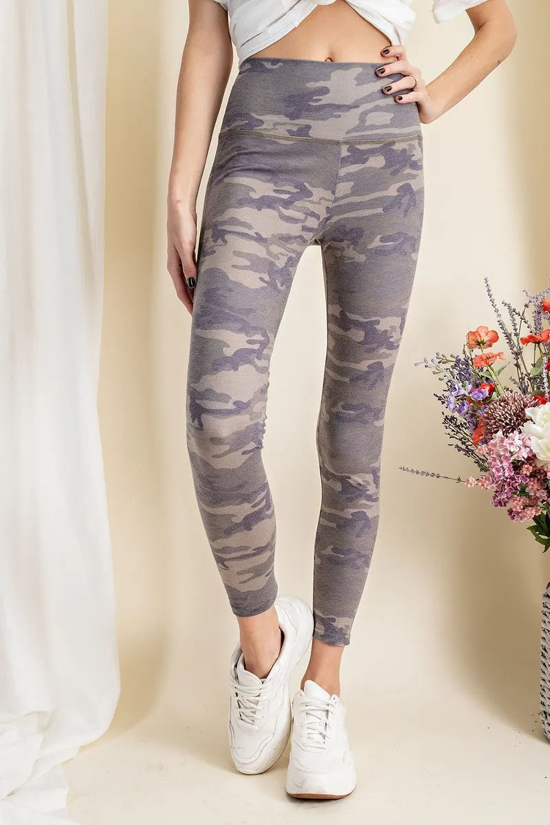 Camouflage Printed Rayon Spandex Leggings