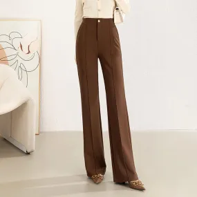 Casual Slimming Ribbed Wide Straight Leg Pants