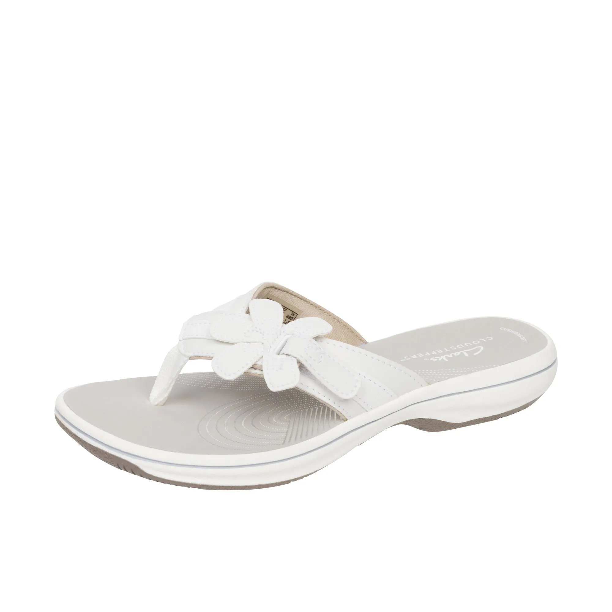 Clarks Womens Brinkley Flora White Synthetic