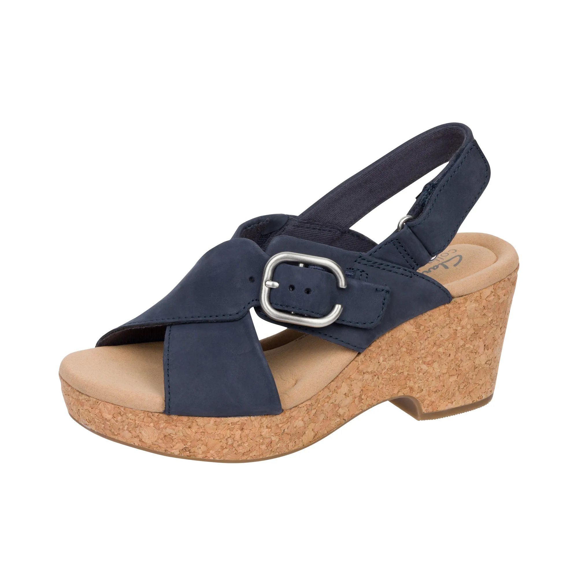 Clarks Womens Giselle Dove Navy Nubuck