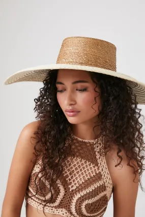 Colorblock Straw Panama Hat