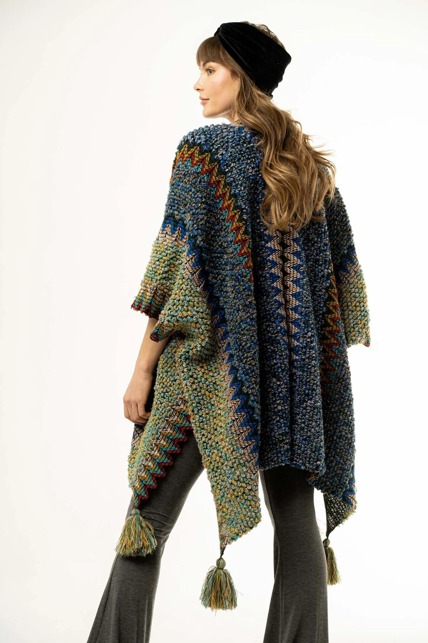 Desert Dreams Crochet Ruana - Cobalt