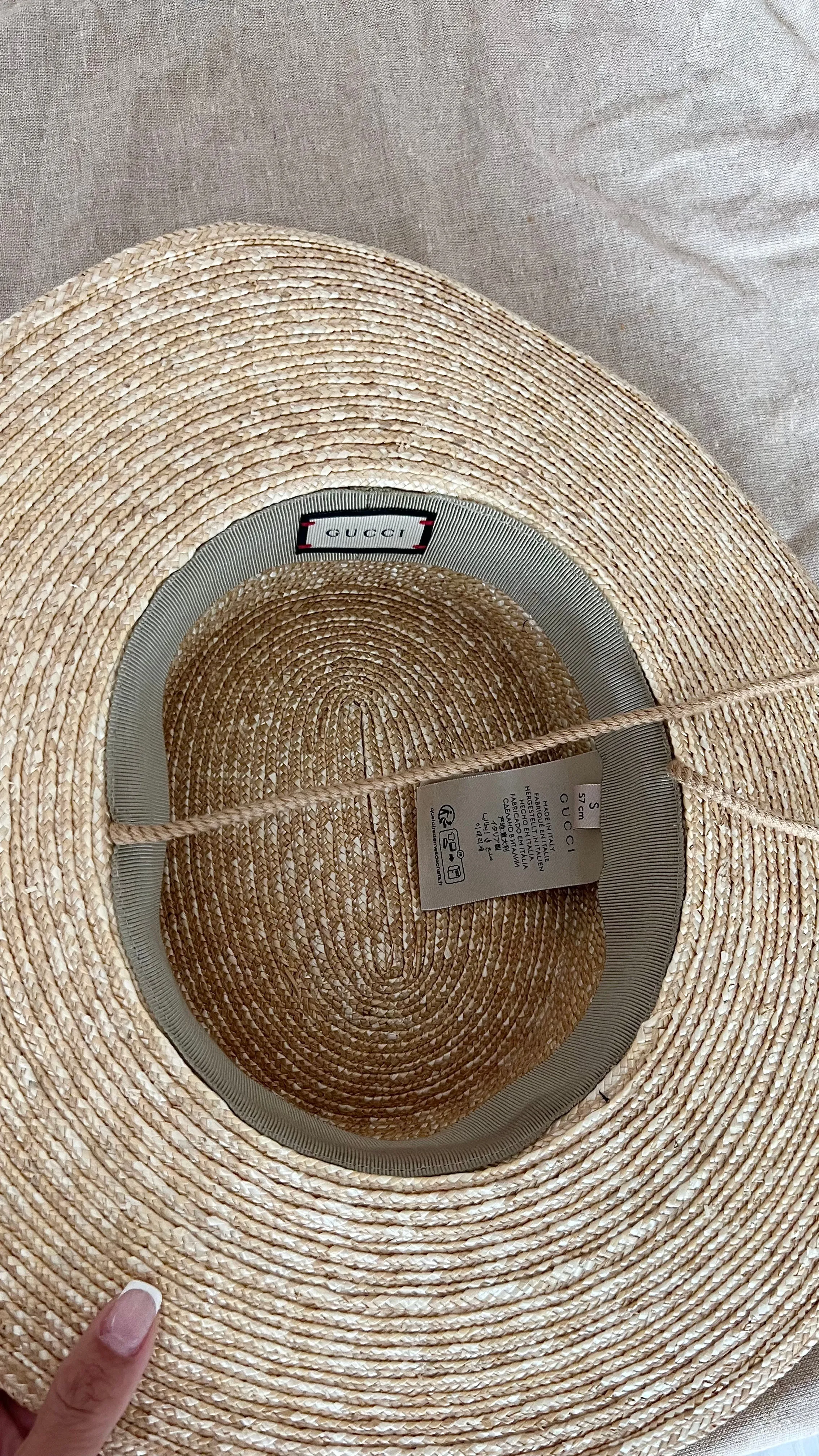 GUCCI STRAW BOATER HAT