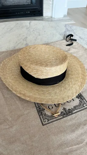 GUCCI STRAW BOATER HAT