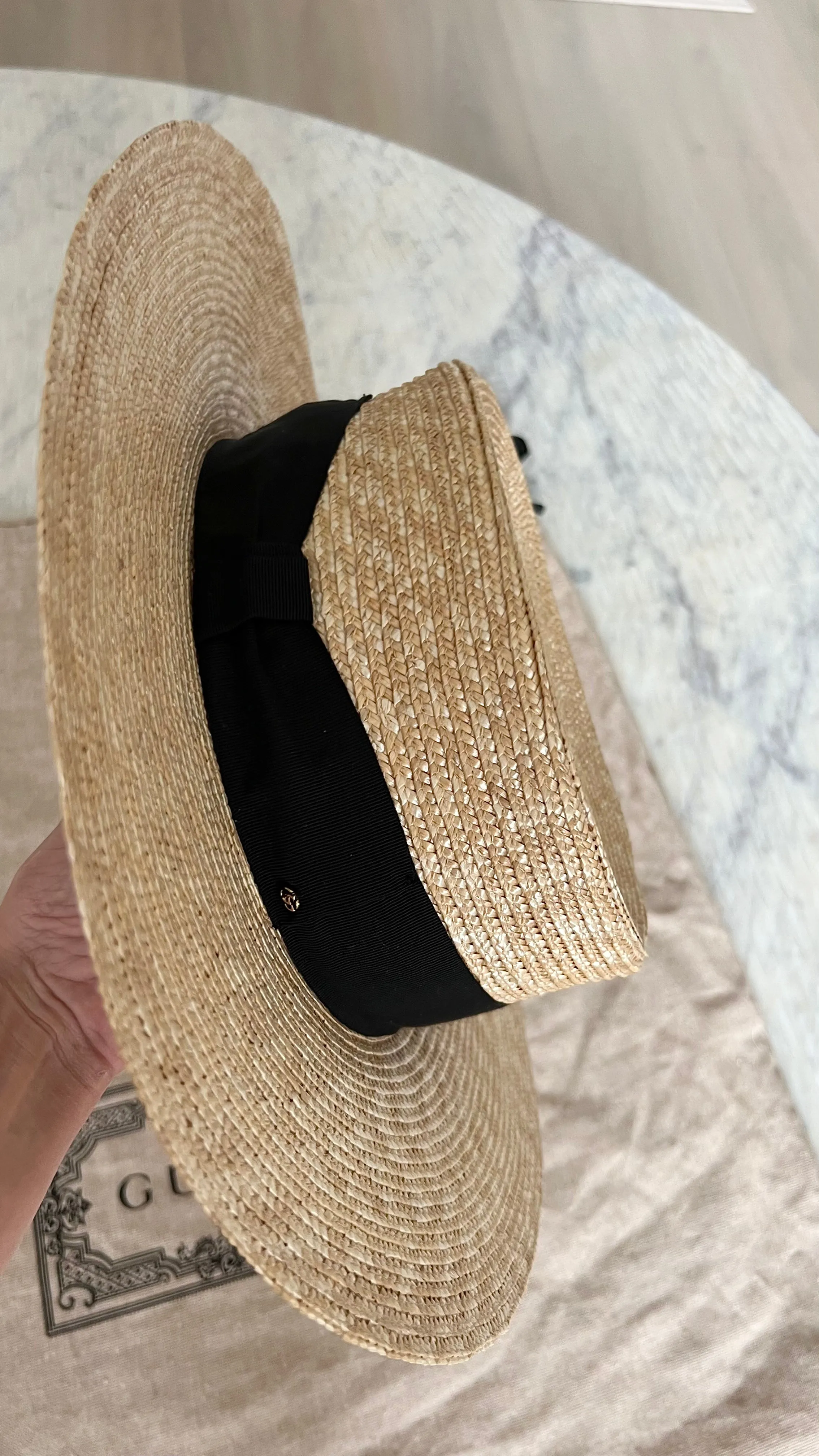 GUCCI STRAW BOATER HAT