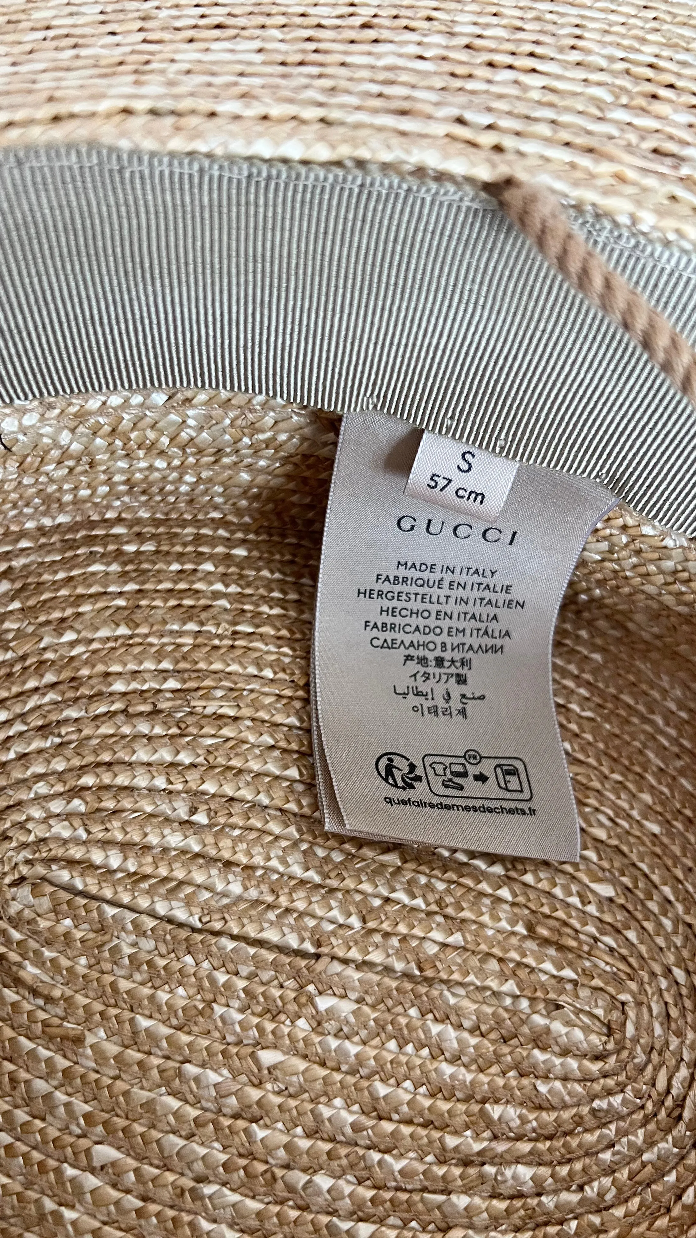 GUCCI STRAW BOATER HAT