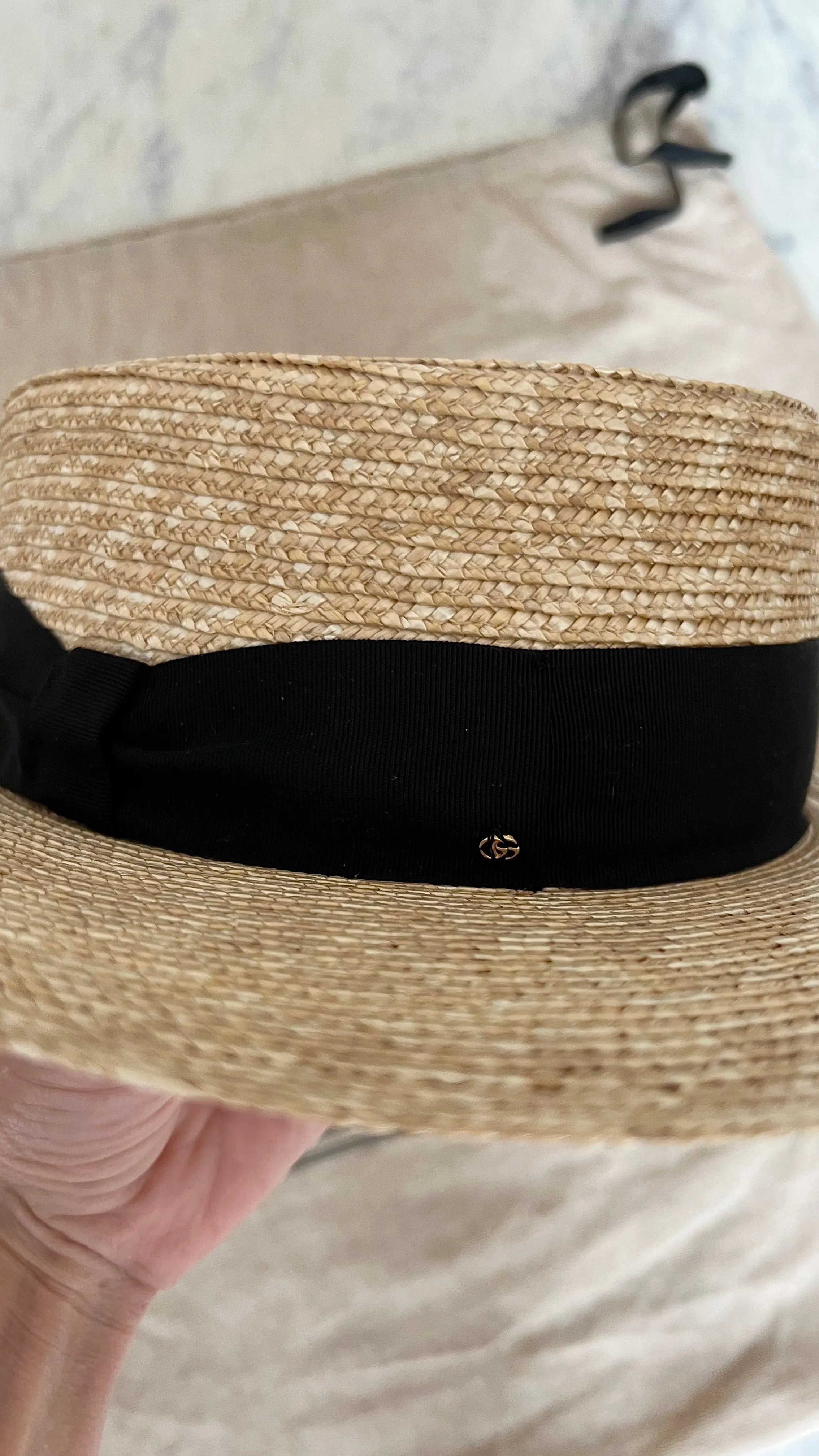 GUCCI STRAW BOATER HAT