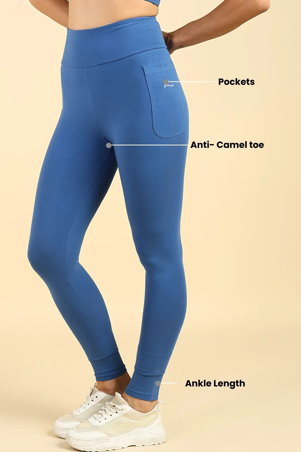 High Waist Blue Mom Legging