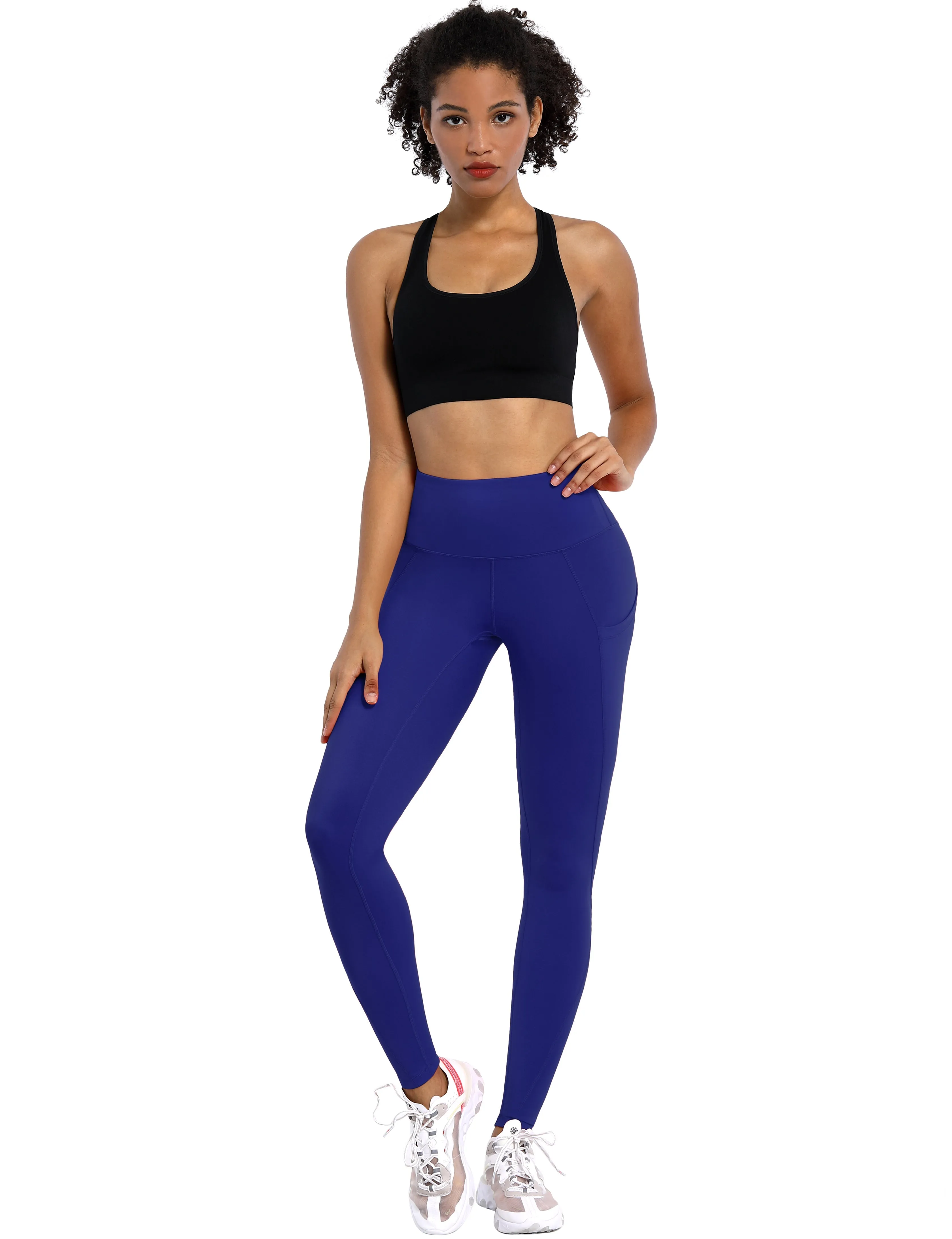 High Waist Side Pockets yogastudio Pants navy_yogastudio