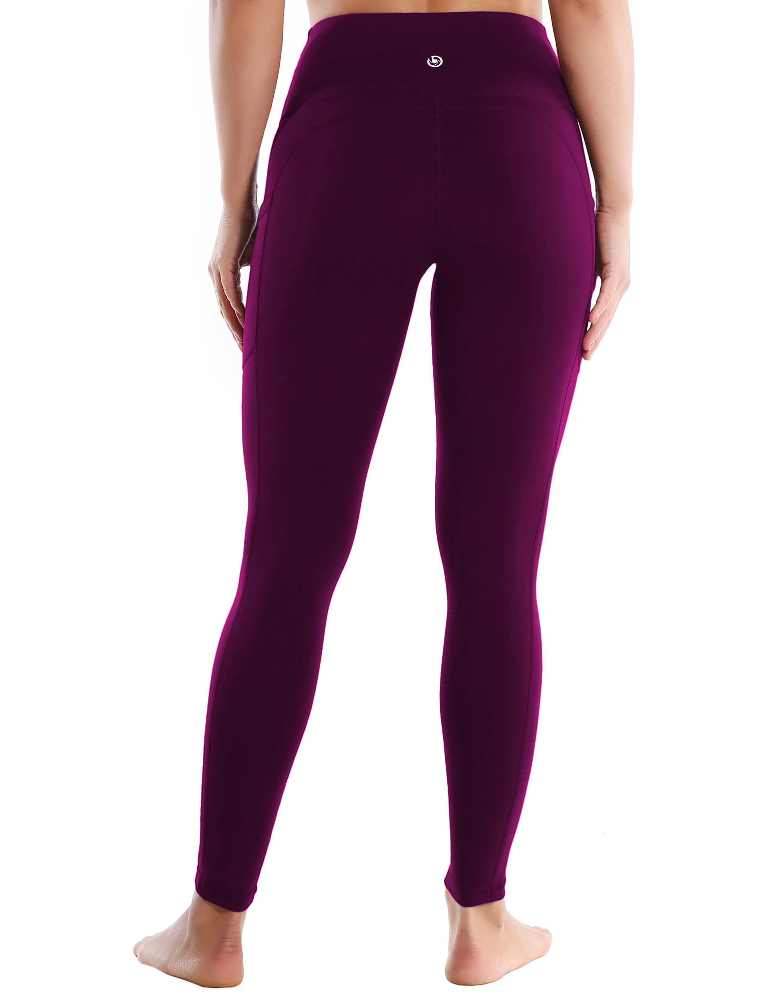 Hip Line Side Pockets Yoga Pants plum