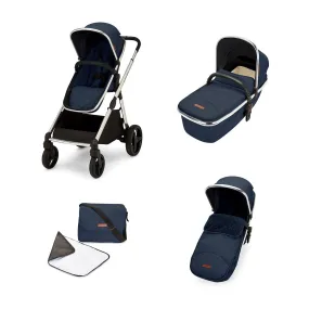 Ickle Bubba Eclipse 2 in 1 Carrycot & Pushchair - Chrome / Midnight Blue / Black