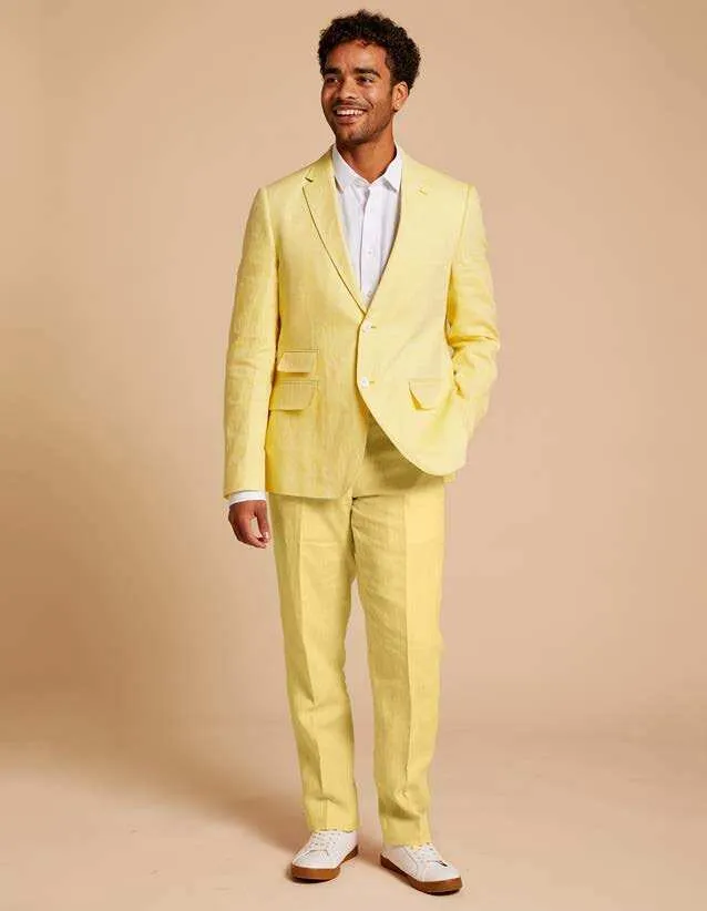 Inserch Slim Linen Suit SU880-00111 Summer Yellow