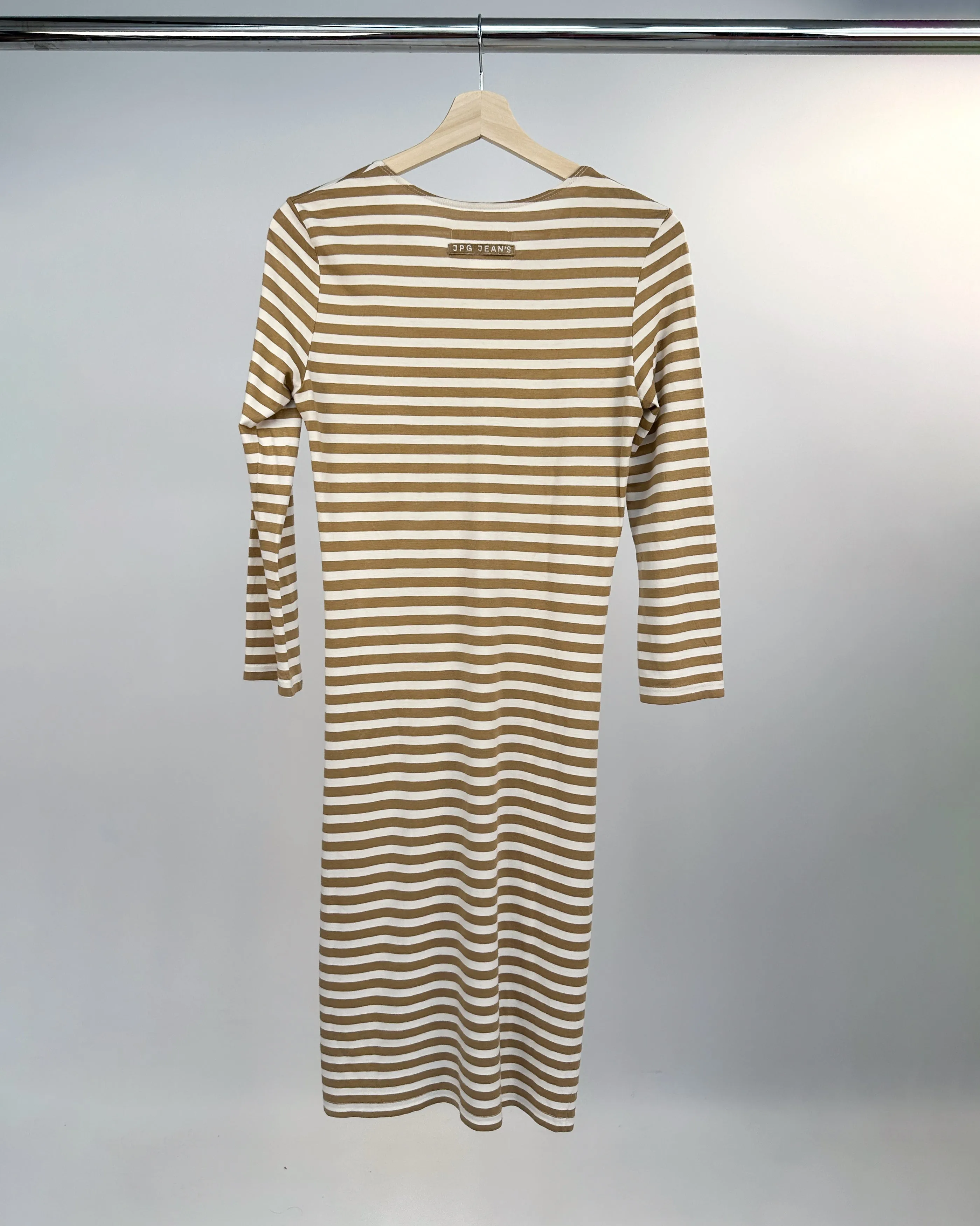 Jean Paul Gaultier Beige Striped Dress 1990's