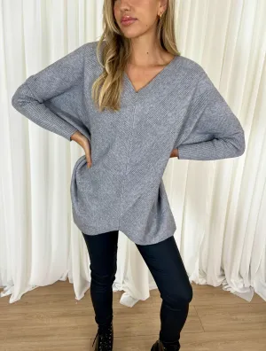 Joanna Zig Zag Jumper / Grey