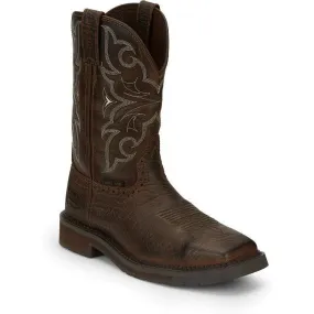 Justin Men's Amarillo 11" Steel Toe Western Work Boot -Brown- SE4313