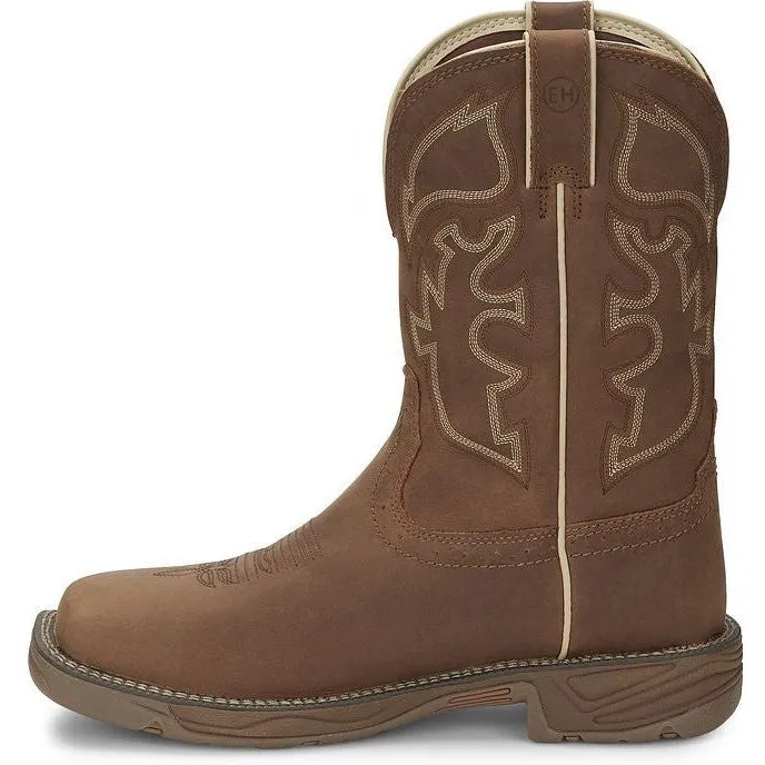 Justin Men's Rush 11 Steel Toe Western Work Boot -Tan- WK4331