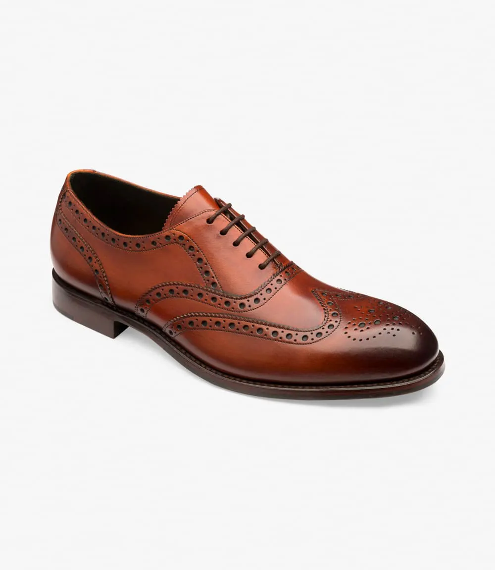 LOAKE Hepworth Oxford Brogue - Brush Painted Chestnut