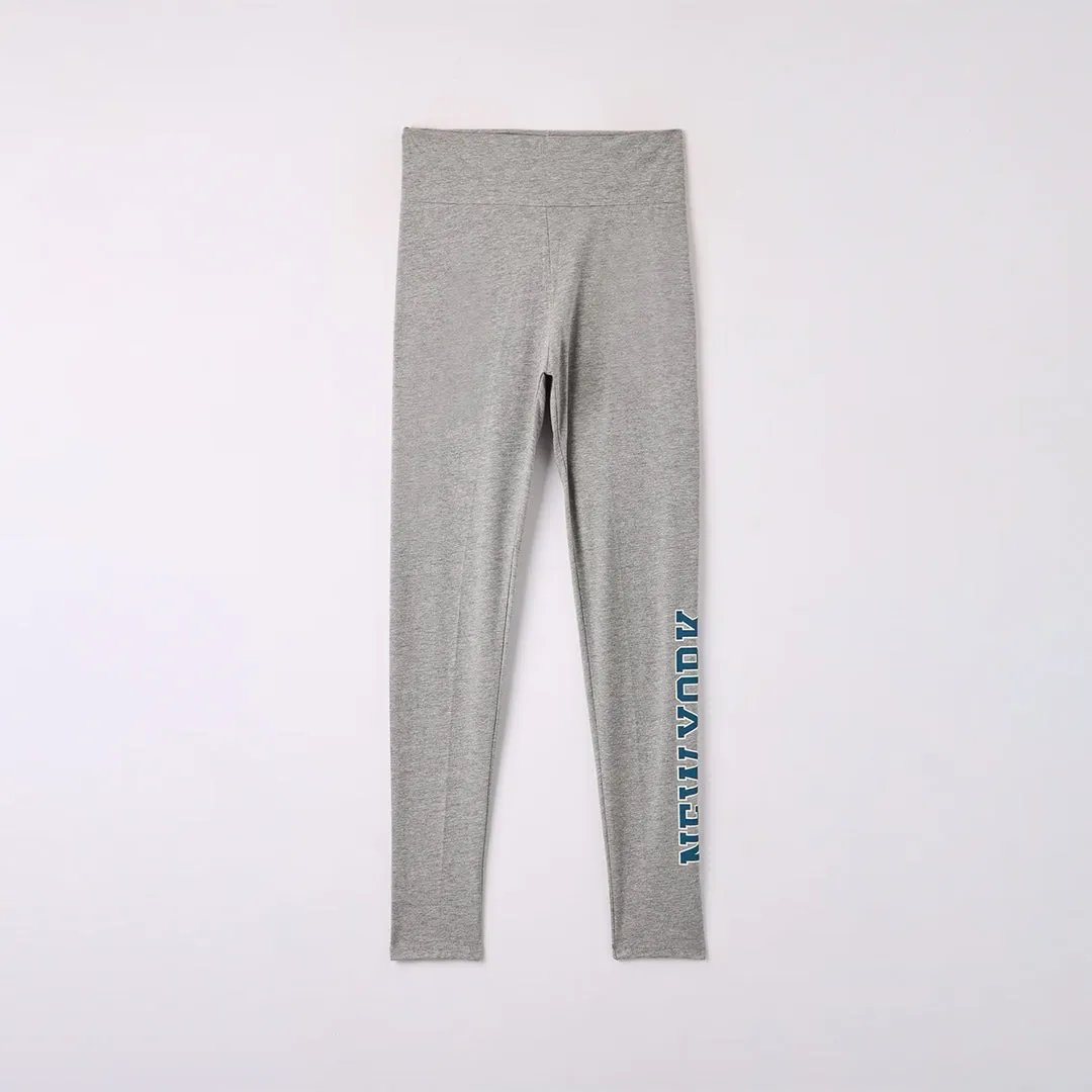 Long High-Waisted Leggings with Lettering