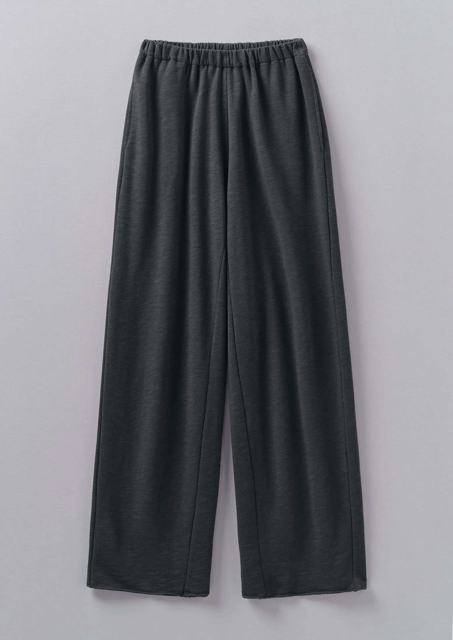 Loop Back Jersey Wide Leg Pants | Charcoal