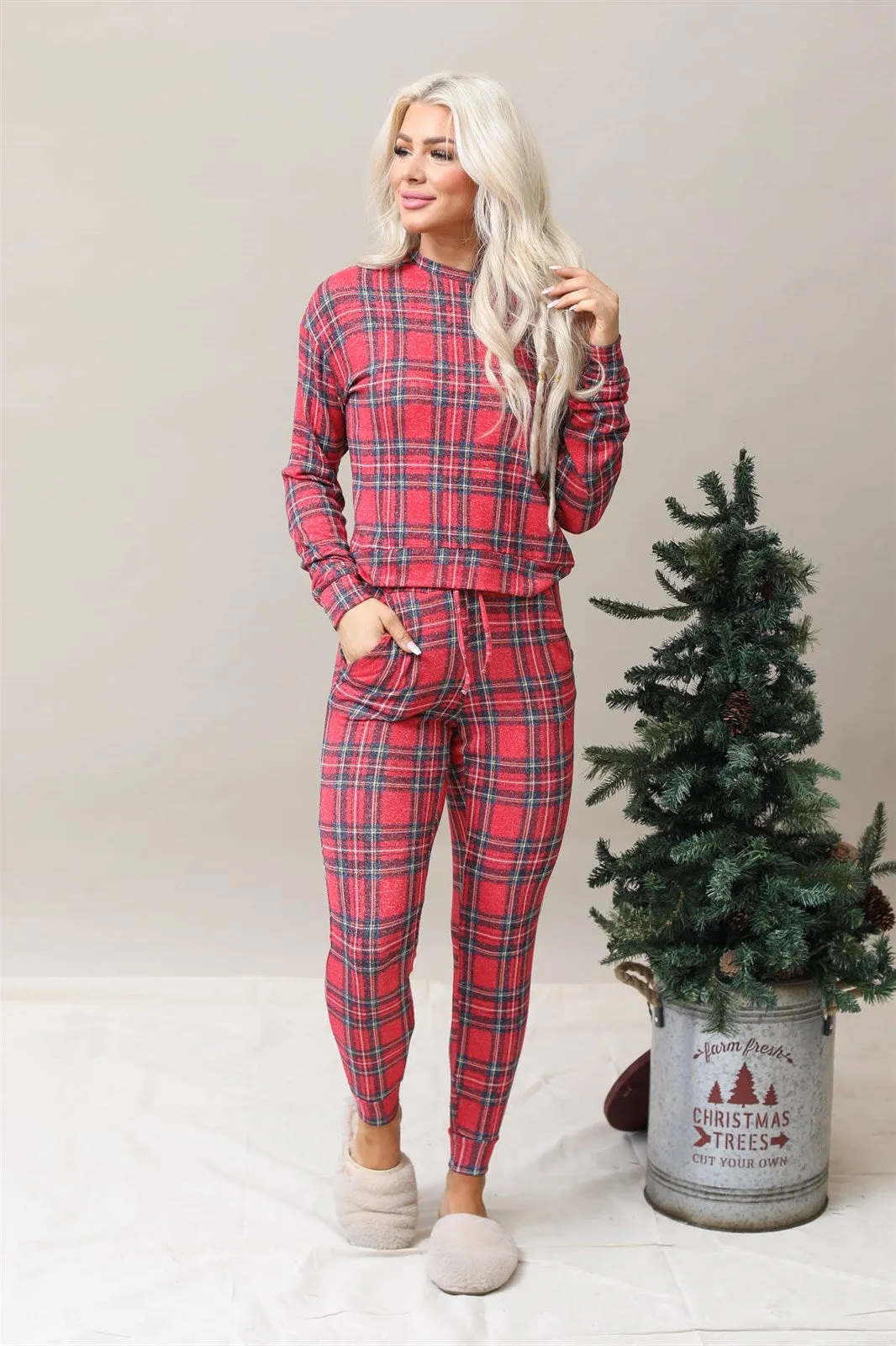 Mapale Plaid Lounge Set