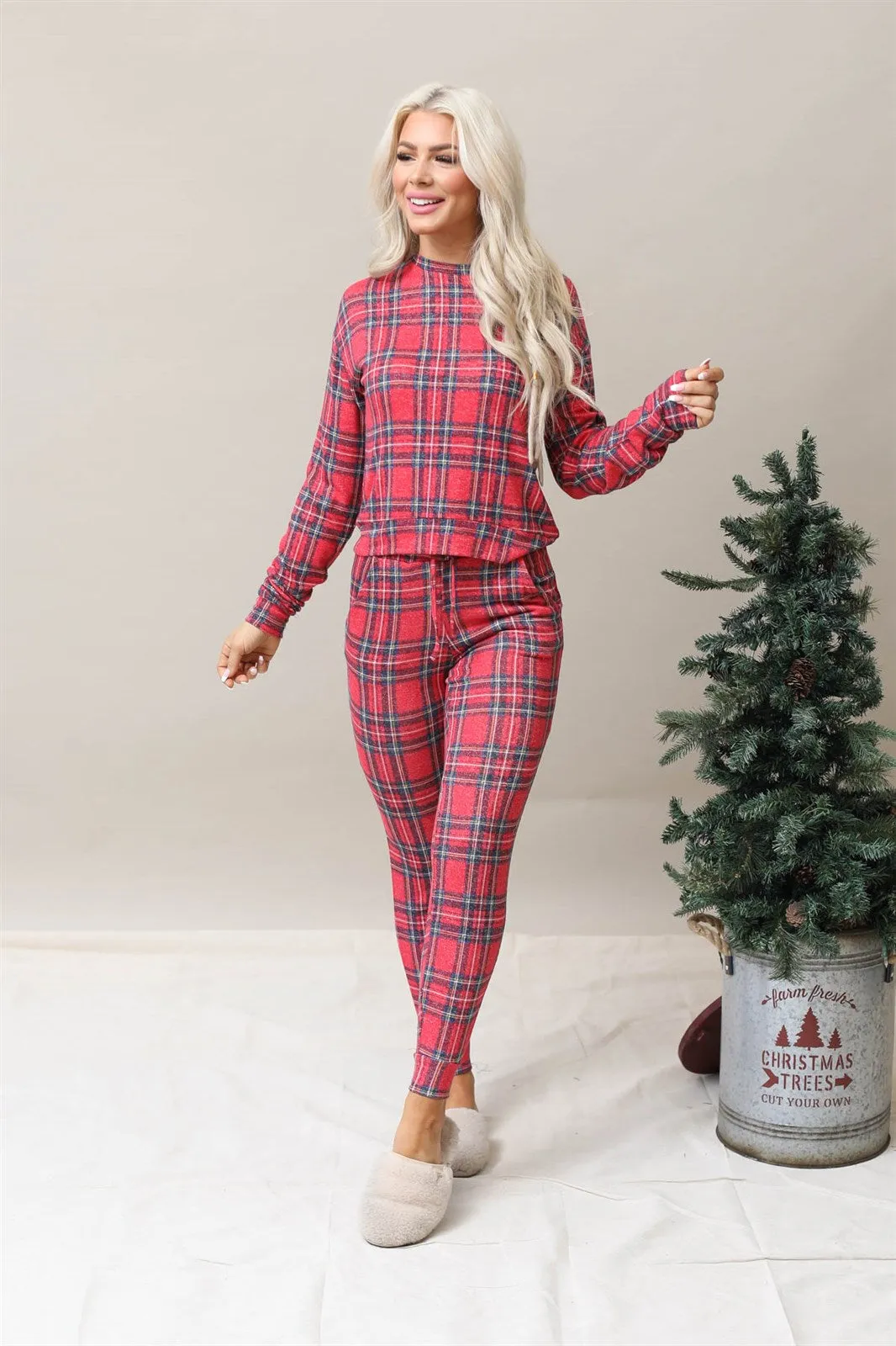 Mapale Plaid Lounge Set