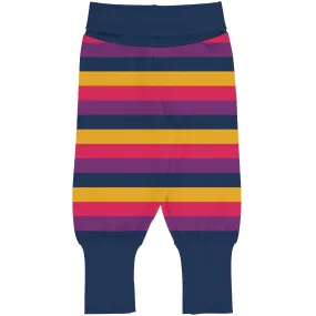 Maxomorra Purple Stripes Cotton Rib Pants