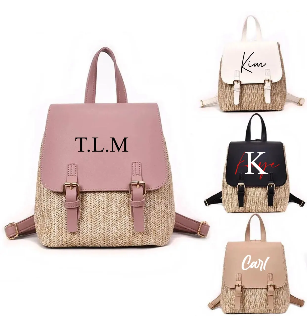 Mini Backpack Straw Bag