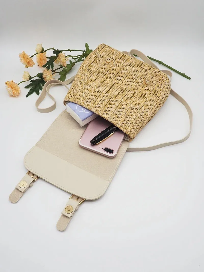 Mini Backpack Straw Bag