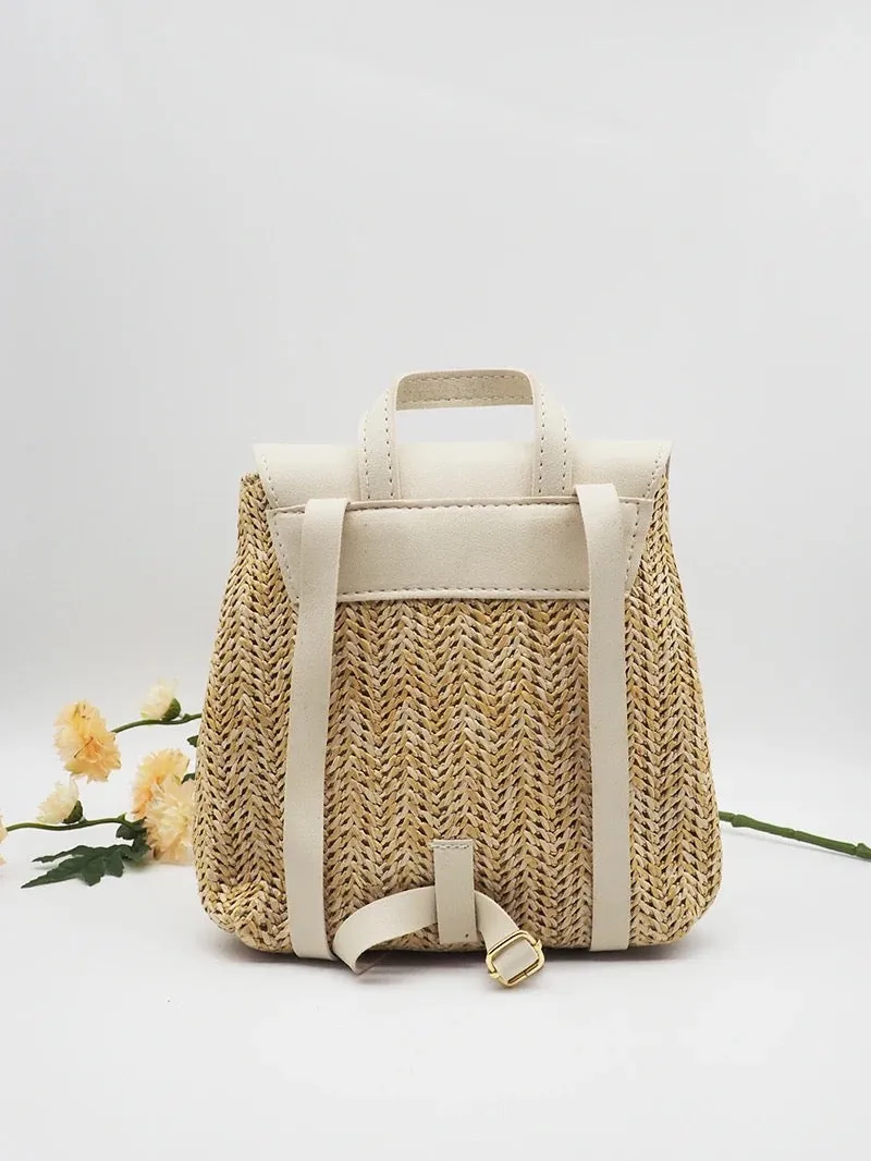 Mini Backpack Straw Bag