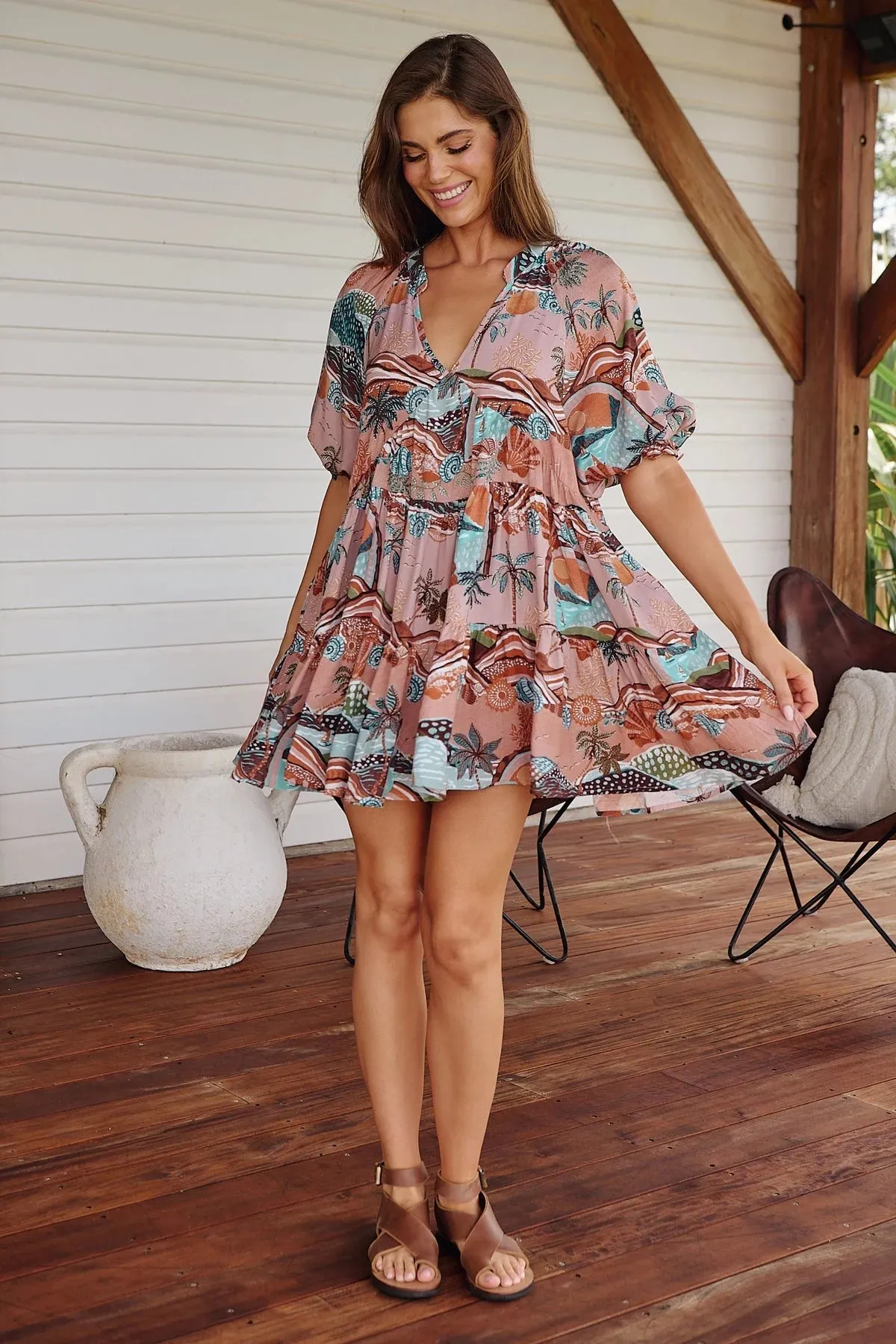 Petal Mini Dress - Lakeside Serenity Collection