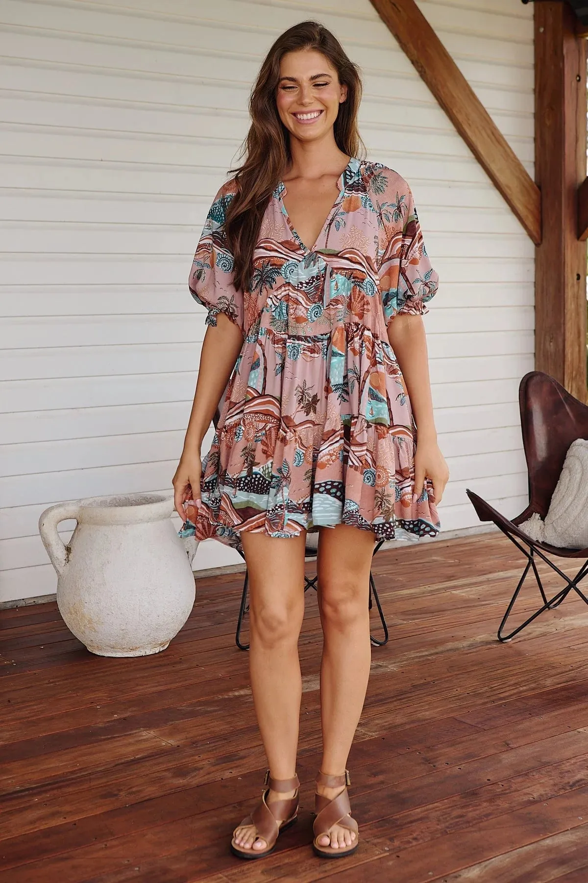 Petal Mini Dress - Lakeside Serenity Collection